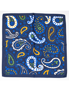 Obleč oblek Kapesníček do saka v noční modré s barevným paisley vzorem