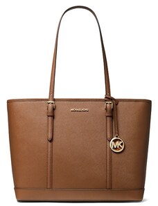 Michael Kors kožená kabelka jet set travel large luggage hnědá