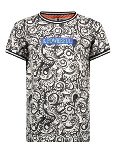 B-nosy Chlapecké tričko černobílé s Chobotnicí Power artwork