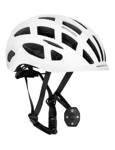 Spokey POINTER PRO Cyklistická prilba s LED blikačkou a blinkry, 55-58 cm, biela
