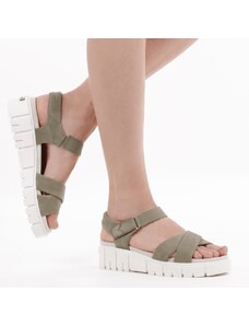 Moderní sandály z broušené kůže Caprice 9-9-28258-28 zelená