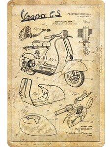 Nostalgic Art Plechová cedule Vespa GS Parts sketches 30 x 20 cm