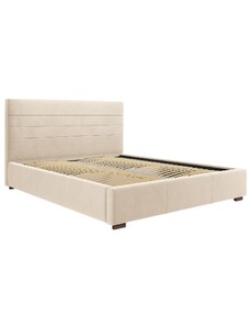 Béžová sametová postel MICADONI ARANDA 160 x 200 cm