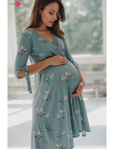 milk & love Těhotenské, kojící šaty Two Ways Midi Dress Eucalyptus
