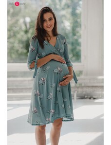 milk & love Těhotenské, kojící šaty Two Ways Midi Dress Eucalyptus