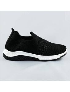 COLIRES Černé dámské ažurové boty se zirkony (C1057)