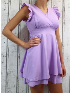 Italy Moda Dámské letní šaty s volány a zavazováním - fialové