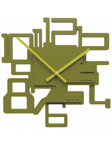 Designové hodiny 10-003 CalleaDesign Kron 32cm (více barevných variant) Barva zelená oliva-54