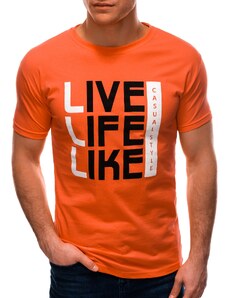 EDOTI Pánské tričko s potiskem 1569S - oranžové
