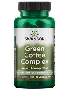 Swanson Green Coffee Complex 60 ks, vegetariánská kapsle, s extraktem ze zeleného čaje a malinovými ketony