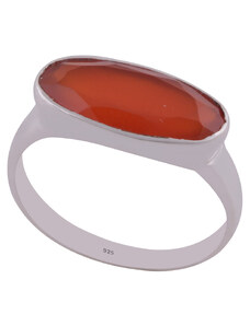 Stříbrný prsten s širokým přírodním karneolem - Meucci SDR084