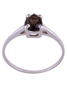Stříbrný prsten s přírodním hnědým topazem ve tvaru kapky - Meucci SDR088