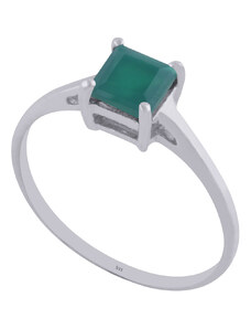 Stříbrný prsten s přírodním čtvercovým onyxem - Meucci SDR067