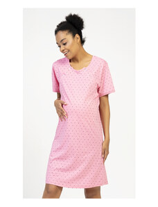 Vienetta Dámská noční košile mateřská Martina, barva růžová, 100% bavlna