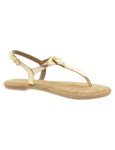 TAMARIS Dámské zlaté kožené sandálky 1-28150-38-909-255