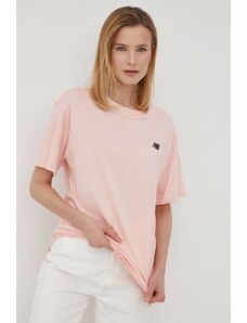 Bavlněné tričko New Balance UT21503PIE růžová barva, UT21503PIE-PIE