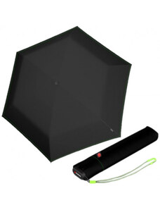 Knirps KNIRPS US.050 NEON BLACK - lehký dámský skládací plochý deštník