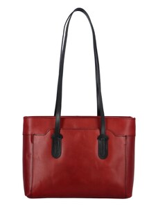 Červeno černá kožená kabelka přes rameno - ItalY Yuramica červená