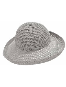 Dámský šedý nemačkavý letní slaměný klobouk Big brim - Seeberger