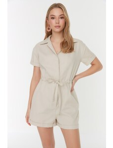 Trendyol Gabardine Super Mini Woven Jumpsuit with Stone Lacing Detail