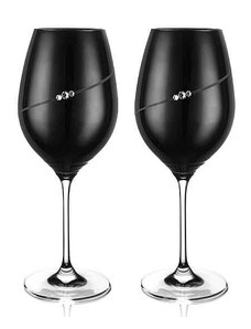 Diamante Silhouette black sklenice na víno 470 ml, 2 ks