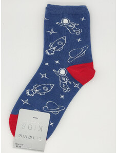 Dětské obrázkové ponožky Aura.Via Vesmír (85% bavlna) modrá