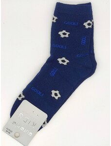 Dětské obrázkové ponožky Aura.Via Fotbal (85% bavlna) tmavě modrá