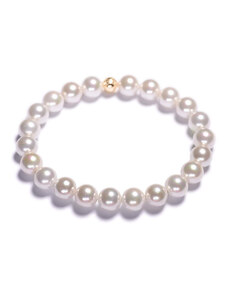 Lavaliere Dámský perlový náramek - bílé shell perly zlato S - 16 cm