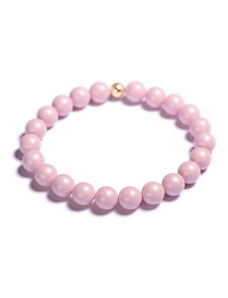 Lavaliere Dámský perlový náramek - růžové perly z krystalu Swarovski zlato S - 16 cm