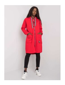 Červená mikinová bunda na zip kabátek Elvina A1539