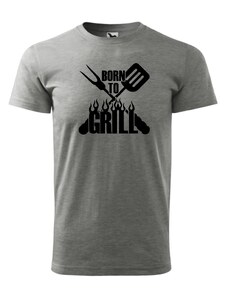 Fenomeno Pánské tričko Born to grill - šedé