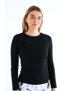 Černé dámské triko s dlouhým rukávem – nanosilver