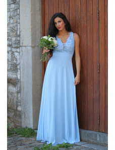 EVA & LOLA Družičkovské šaty TINA světle modré Barva: Světle modrá,