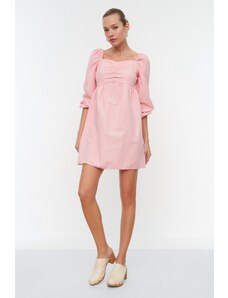 Trendyol Pink Collar Detailed Balloon Sleeve Dress