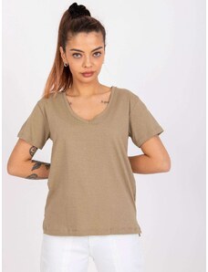 BASIC KHAKI BAVLNĚNÉ TRIČKO SALINA -KHAKI