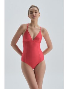 Dagi Red Lined Triangle Swimsuit