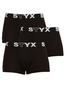 3PACK pánské boxerky Styx sportovní guma černé (G9606060)