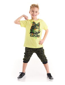 mshb&g Explorer Wolf Boy T-shirt Capri Shorts Set