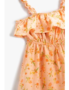 Koton Floral Dress Frilly Strappy Mini