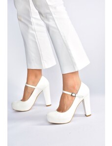 Fox Shoes Women's White Platform Heeled Evening Shoes