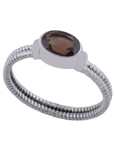 Stříbrný prsten s oválným přírodním topazem - Meucci SDR057