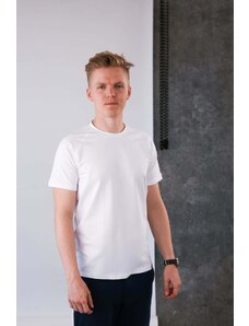 Bílé pánské triko s krátkým rukávem nanosilver