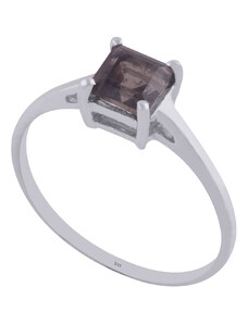 Stříbrný prsten s přírodním čtvercovým topazem - Meucci SDR072