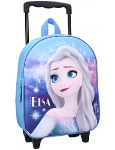 Vadobag Dětský cestovní 3D batoh na kolečkách Ledové království - Elsa