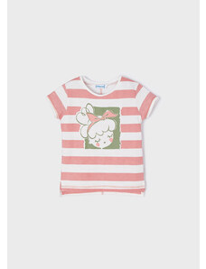 Mayoral Striped short sleeve T-shirt girl, Rosy