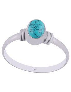 Stříbrný prsten s oválným přírodním tyrkysem - Meucci SDR044