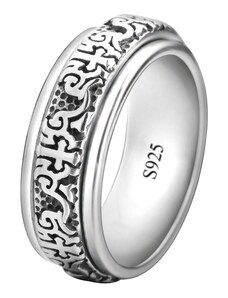 OLIVIE Stříbrný prsten OBRUČ S PÁSKEM 5882