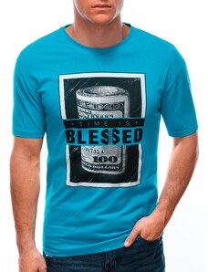 EDOTI Pánské tričko s potiskem 1601S - modré