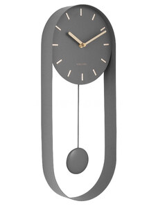 Designové kyvadlové nástěnné hodiny 5822GY Karlsson 50cm