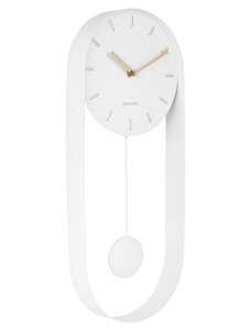 Designové kyvadlové nástěnné hodiny 5822WH Karlsson 50cm